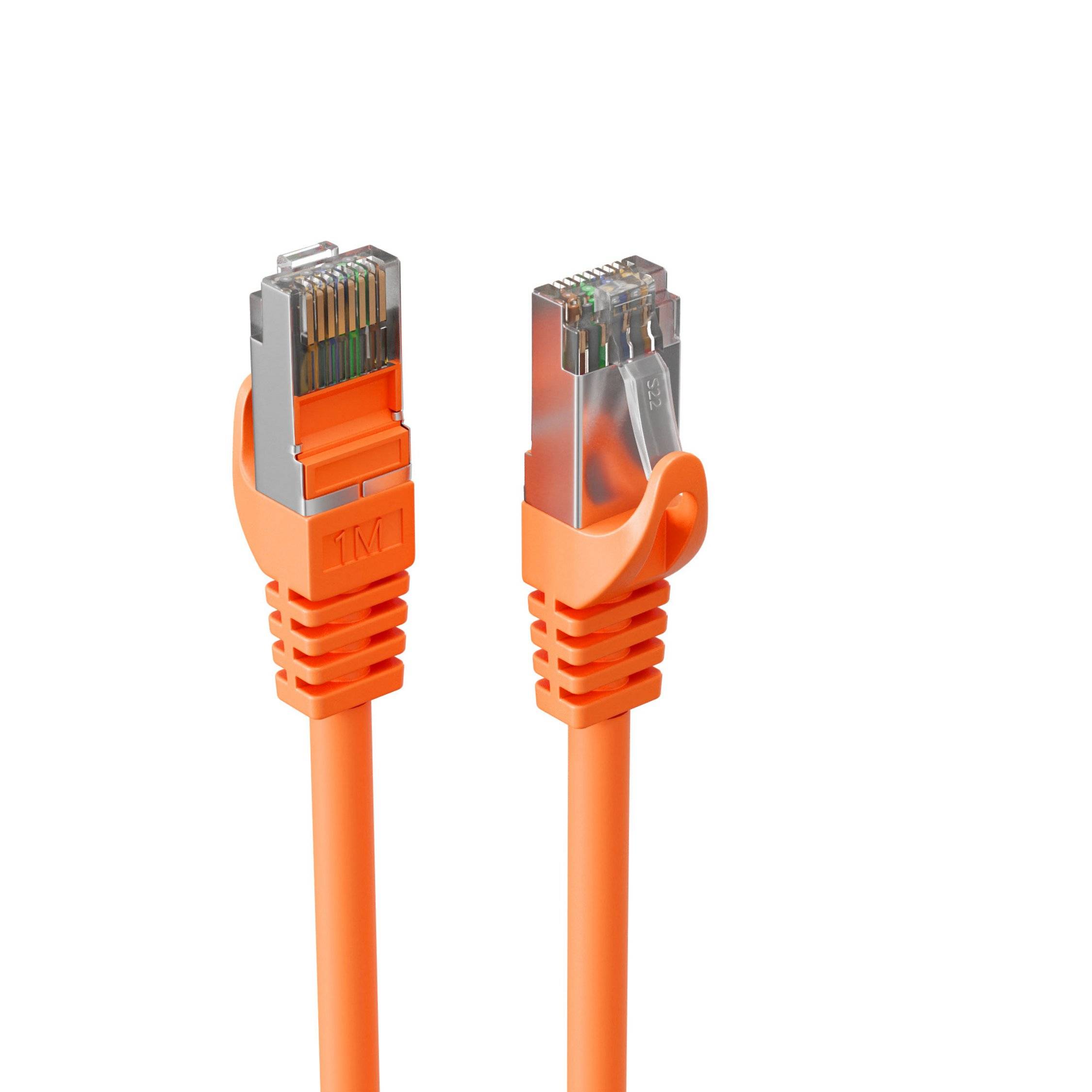RJ45 Patchkabel m. CAT 7 Rohkabel PIMF orange 3m-3