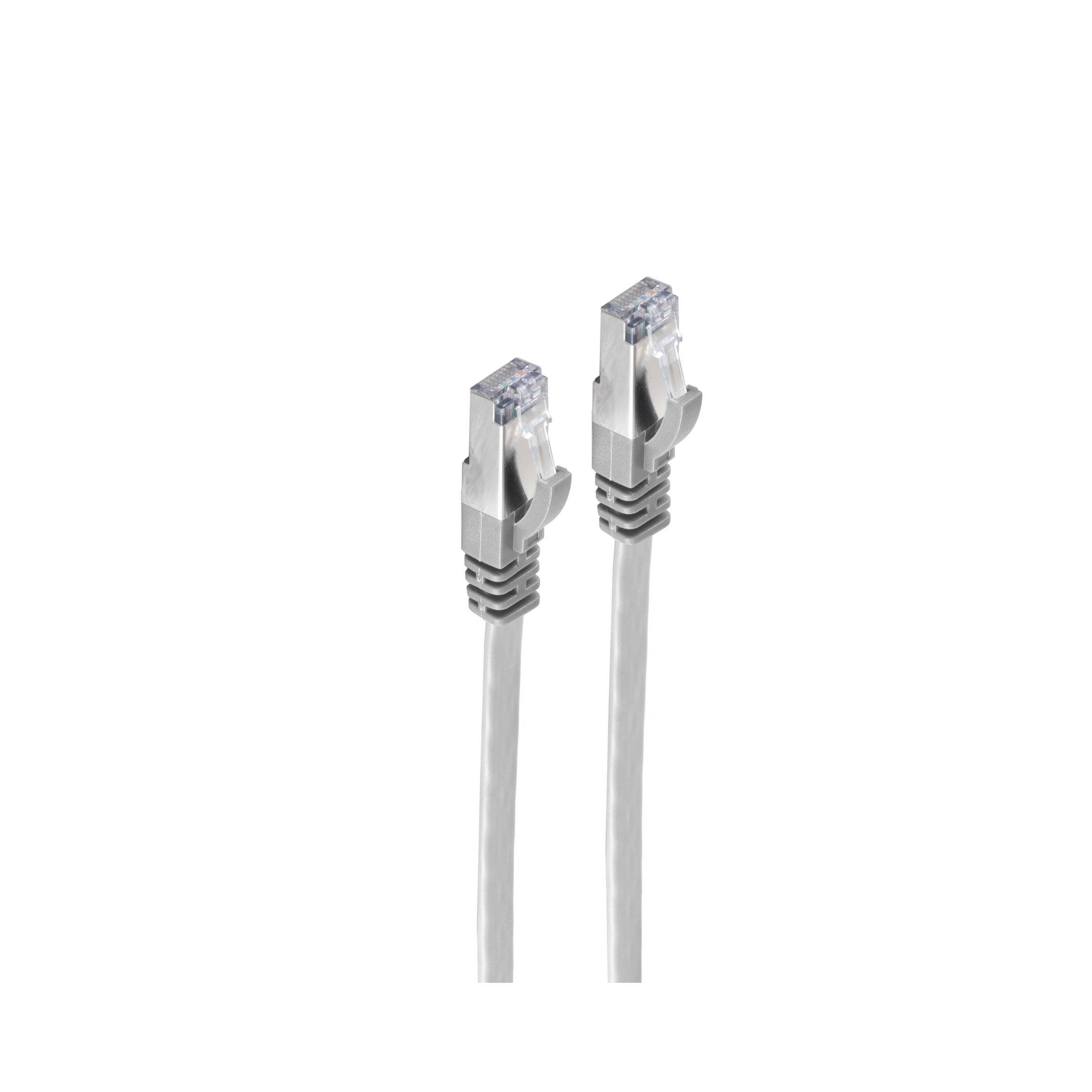 RJ45 Flachkabel m. CAT 7 Rohkabel slim 0,5m-0