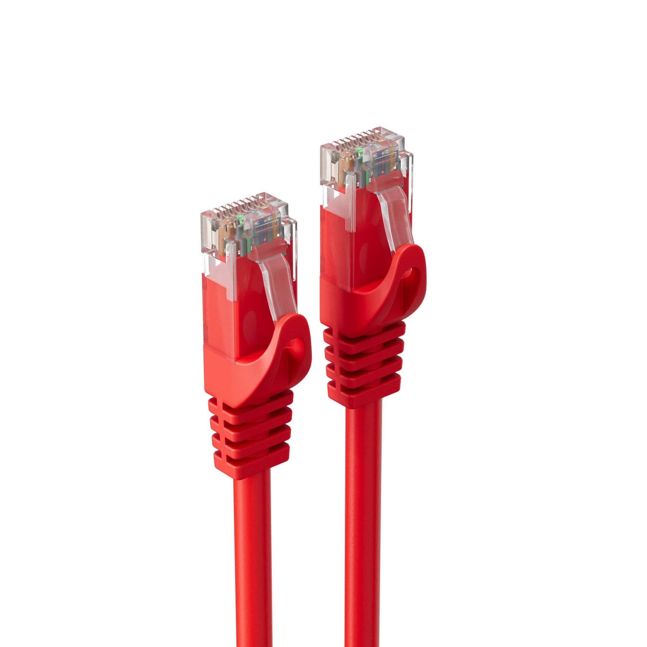 RJ45 Patchkabel CAT 7 Rohkabel U/UTP rot 0,25m-0