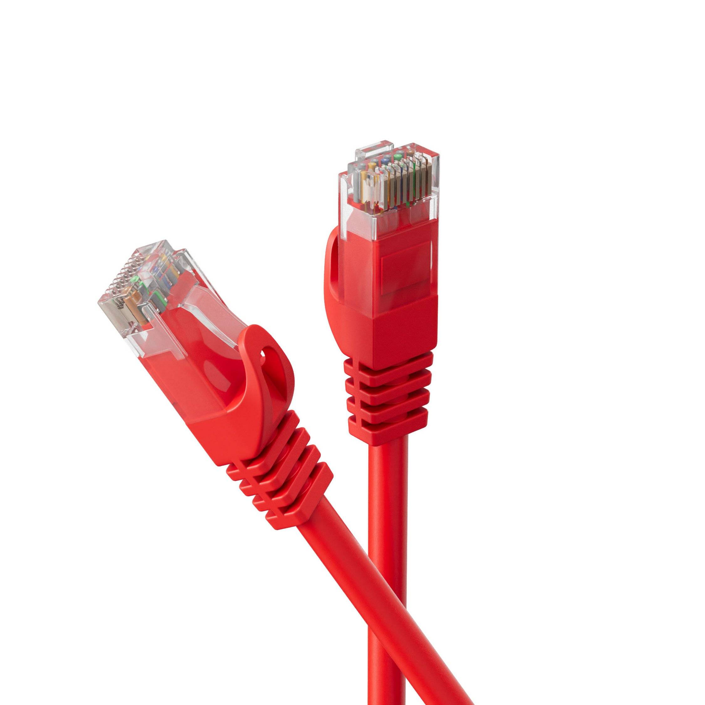 RJ45 Patchkabel CAT 7 Rohkabel U/UTP rot 0,25m-1