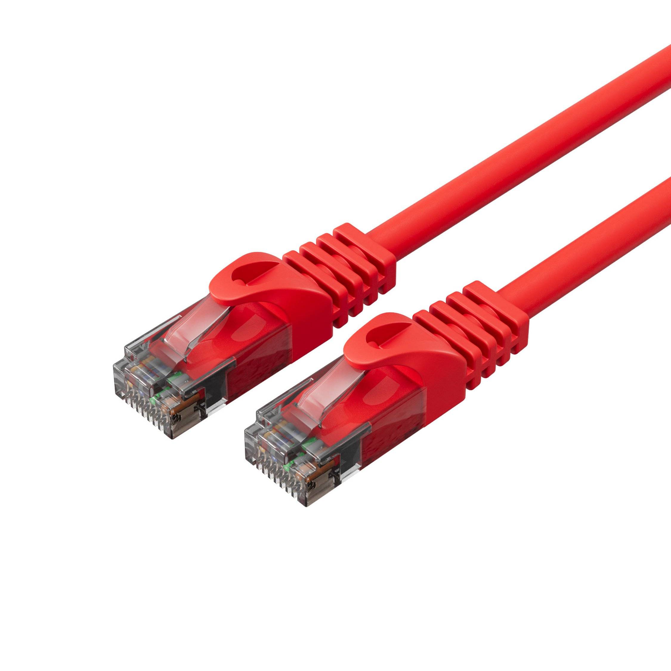 RJ45 Patchkabel CAT 7 Rohkabel U/UTP rot 0,25m-2