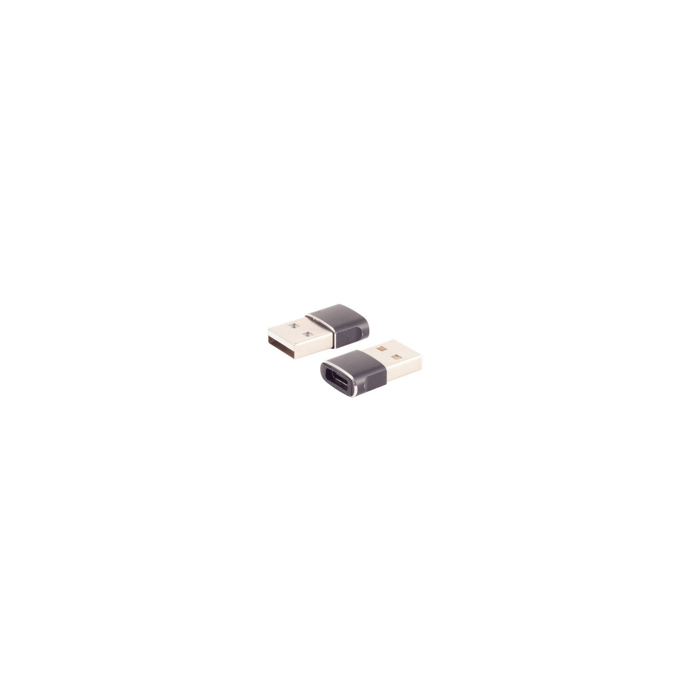 Adapter USB A Stecker auf USB C Buchse, 2.0, slim, Metallausführung-0