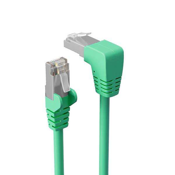 Patchkabel cat 6 S/FTP PIMF Winkel-gerade grün 2m