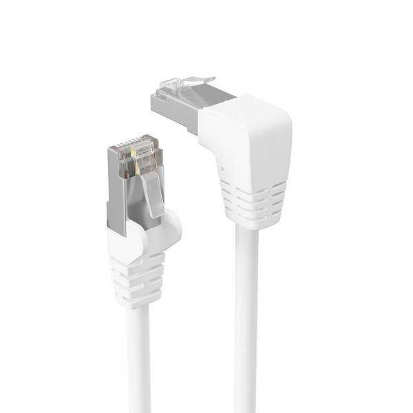 Patchkabel cat 6 S/FTP PIMF Winkel-gerade weiß 20m