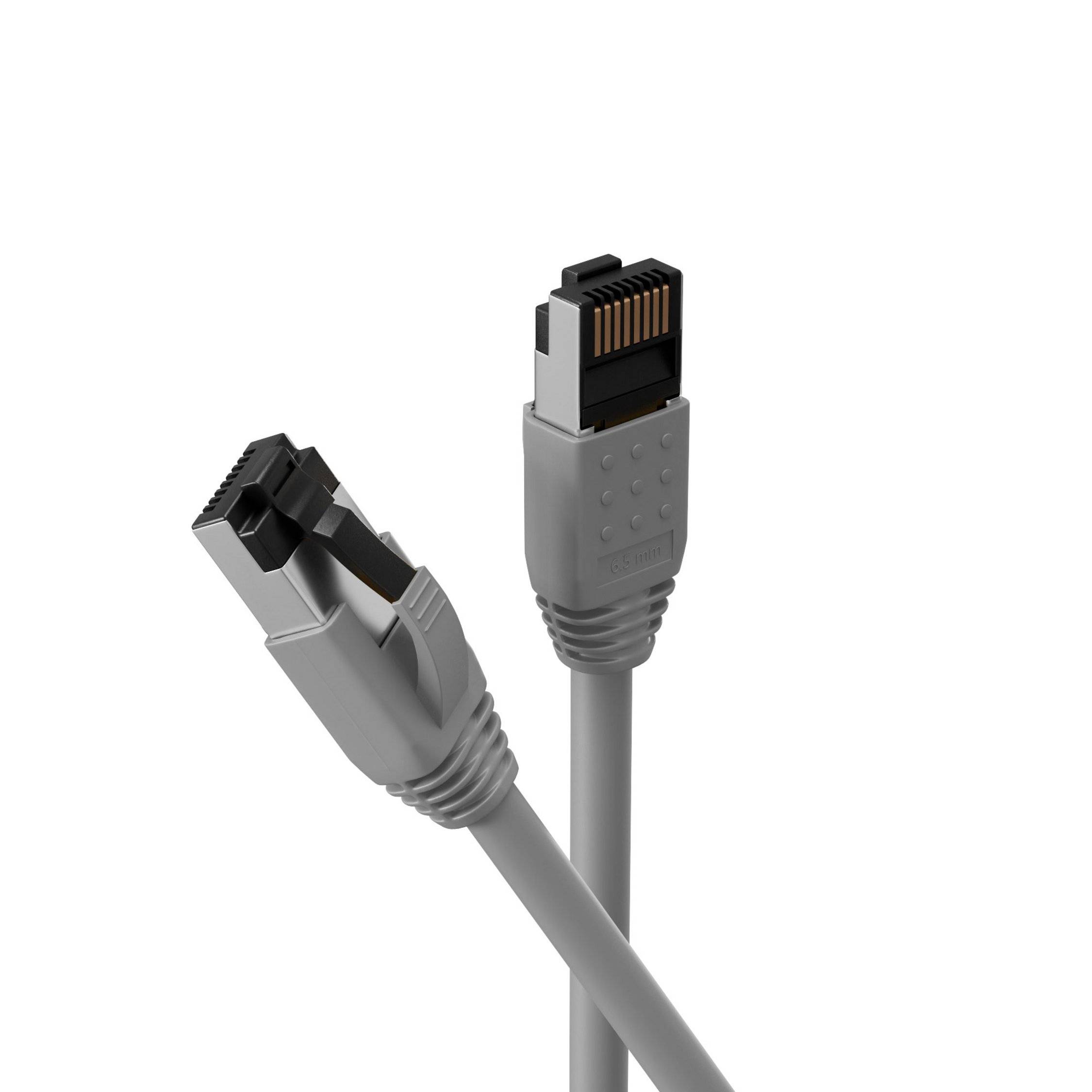Patchkabel cat 8.1 F/FTP PIMF LSZH grau 0,5m-1