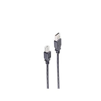 USB High Speed 2.0 Kabel, A/B Stecker, USB 2.0, schwarz, 0,5m