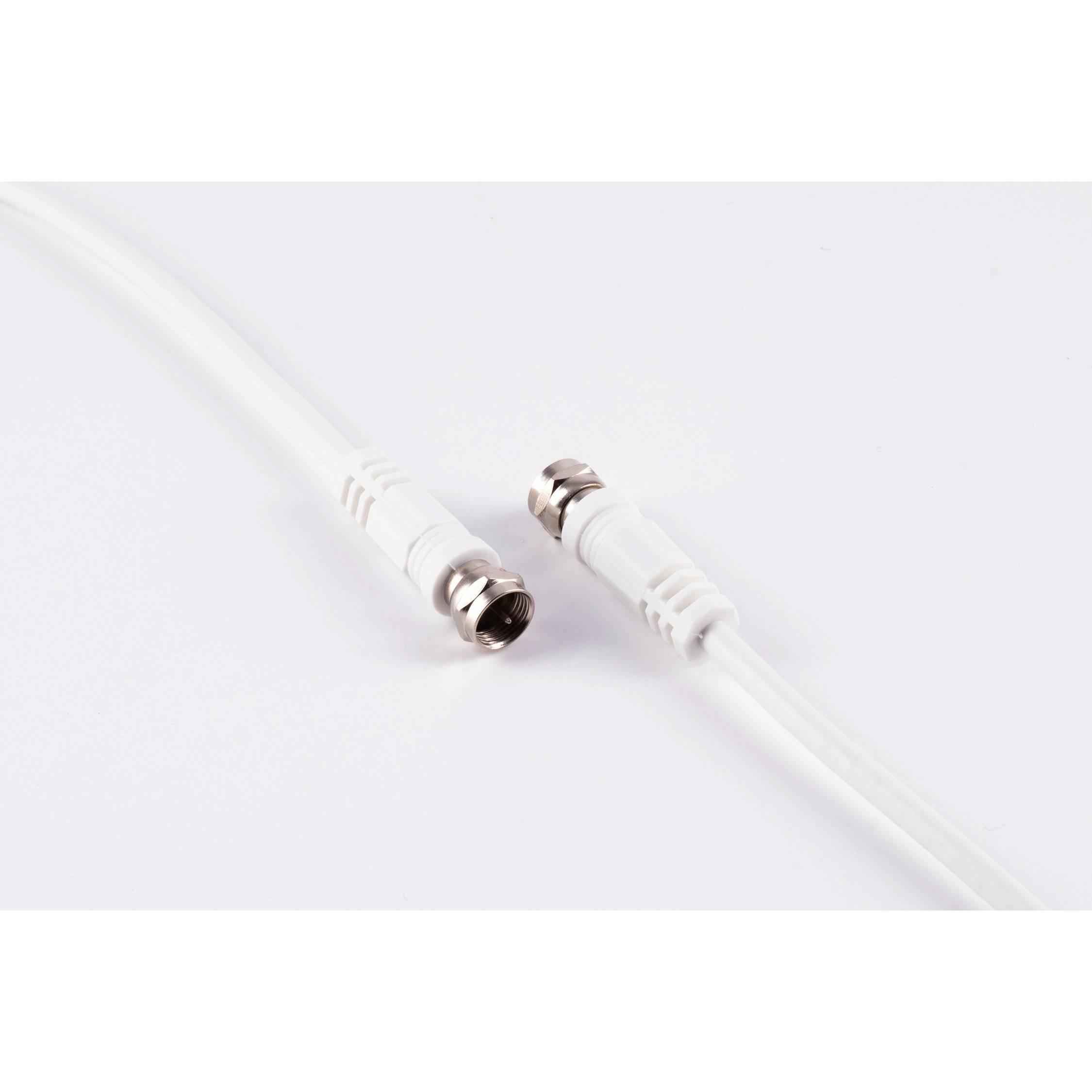 F-Stecker - F-Stecker, >100 dB, weiß, 1,5m-2