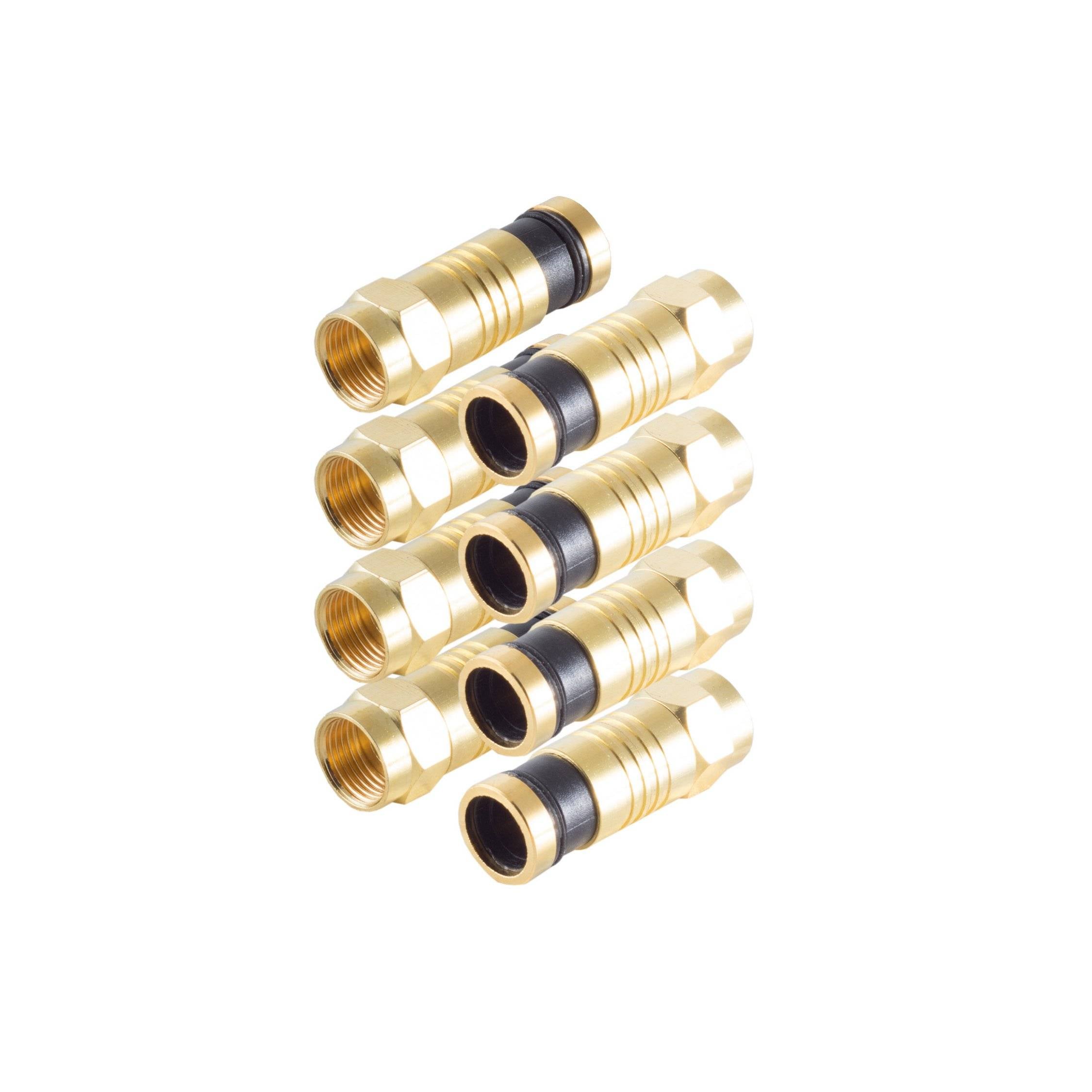 4x F-Kompressionsstecker gold für Kabel 7,2mm-0