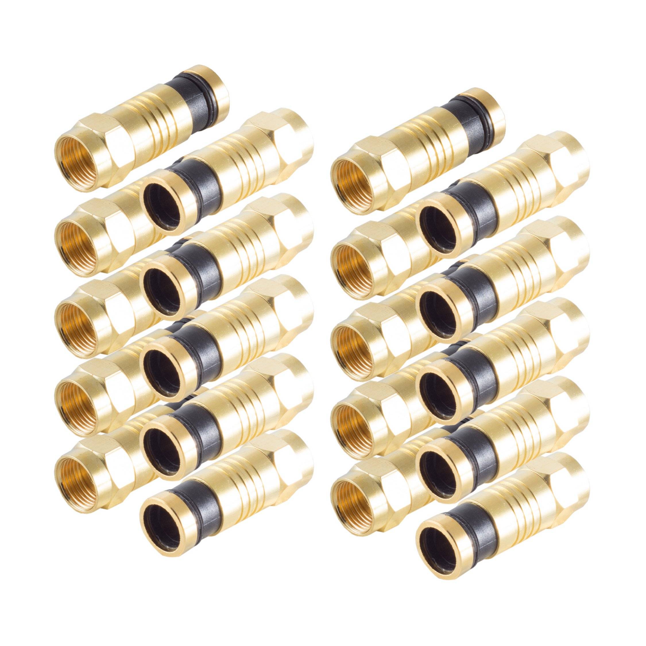 10x F-Kompressionsstecker gold für Kabel 7,2mm-0