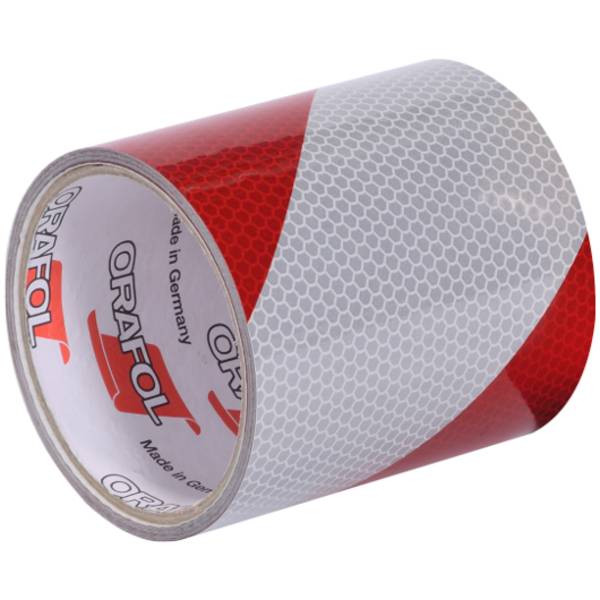 ORALITE Warnmarkierung hochreflektierend RA2 rot/weiß, linksweisend, Breite 100 mm