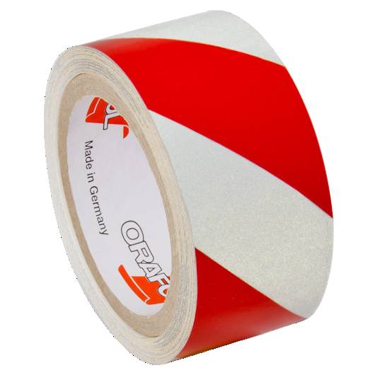 ORALITE Warnmarkierung reflektierend RA1, rot/weiß, rechtsweisend, Breite 100 mm-0