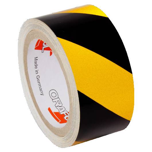 ORALITE Warnmarkierung reflektierend RA1, gelb/schwarz, rechtsweisend, Breite 200 mm-0