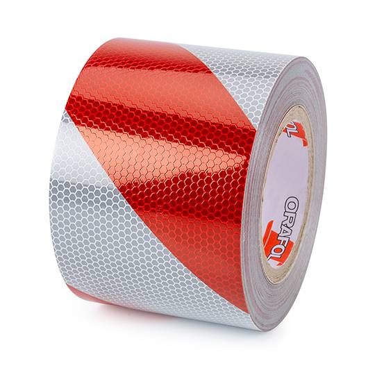ORALITE Warnmarkierung hochreflektierend RA2 rot/weiß, rechtsweisend, Breite 100 mm-0