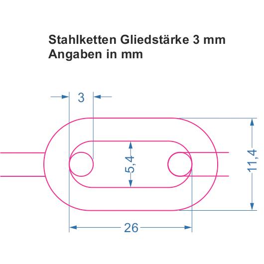 Absperrkette, Stahl verzinkt, Ø 3 mm, lfm, max. Bundlänge 30 m-2