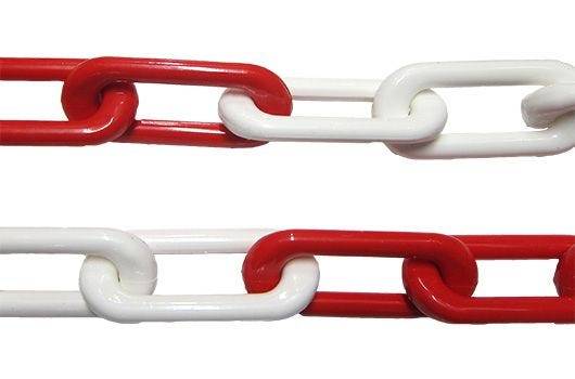 Gütekette, Nylon, rot/weiß, Ø 8 mm, lfm, max. Bundlänge 25 m-0