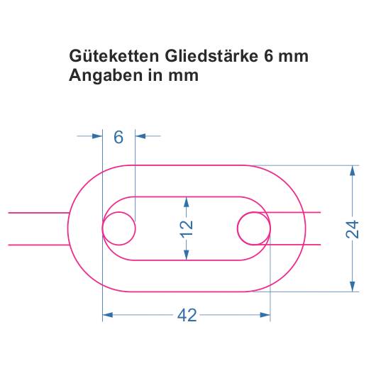 Gütekette, Nylon, gelb/schwarz, Ø 6 mm, lfm, max. Bundlänge 50 m-1