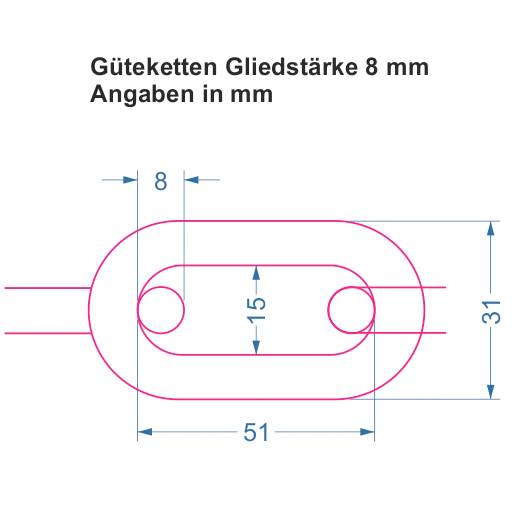 Gütekette, Nylon, gelb/schwarz, Ø 8 mm, lfm, max. Bundlänge 25 m-1