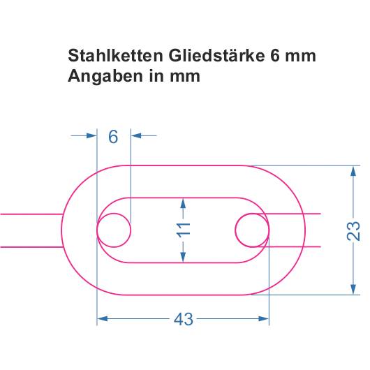 Absperrkette, Stahl verzinkt, rot/weiß, Ø 6 mm, max. Bundlänge 10 m-2
