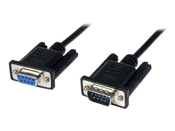 StarTech.com 2m Seriell DB9 RS-232 Nullmodemkabel - Schwarz - Stecker/Buchse - 9 Pin Null Modem Kabel - Nullmodemkabel