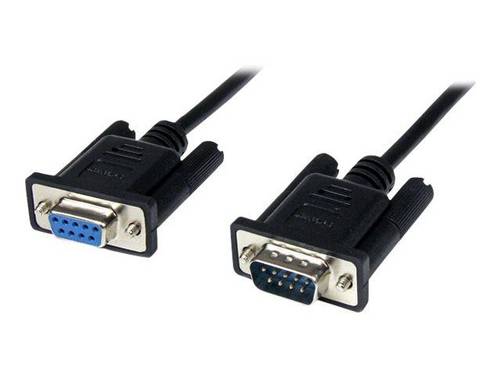 StarTech.com 2m Seriell DB9 RS-232 Nullmodemkabel - Schwarz - Stecker/Buchse - 9 Pin Null Modem Kabel - Nullmodemkabel