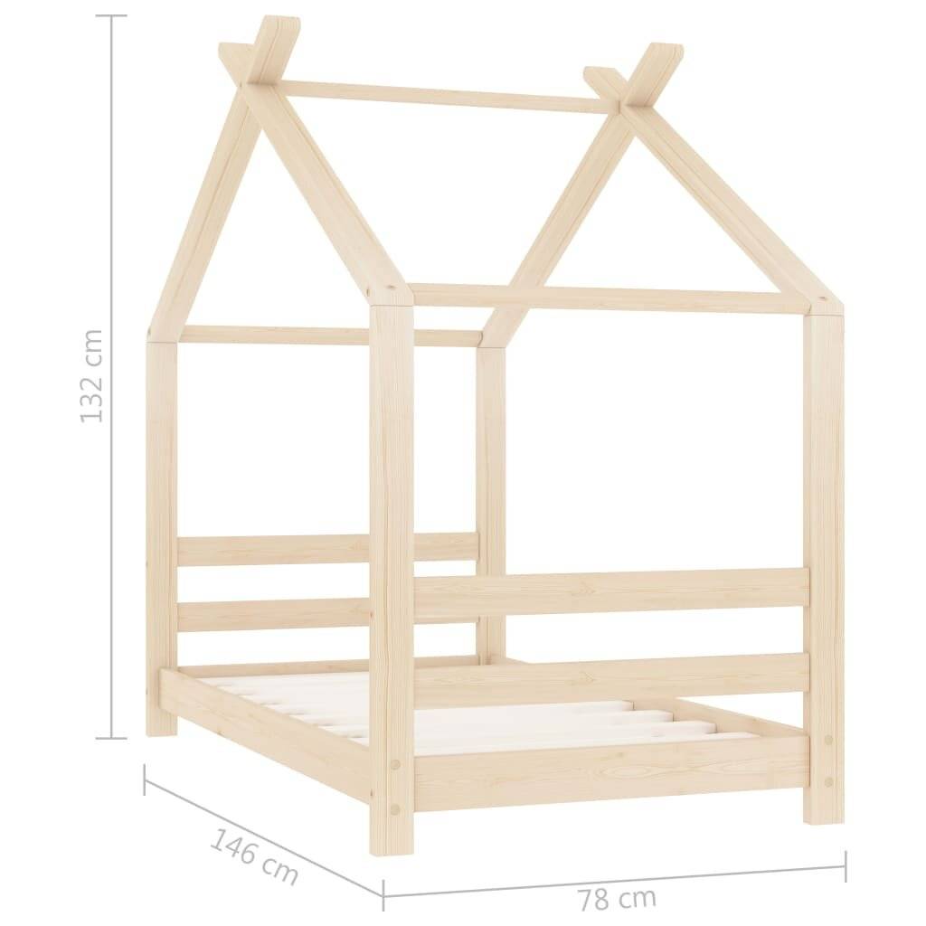 Kinder-Bettgestell Massivholz Kiefer 70x140 cm-5