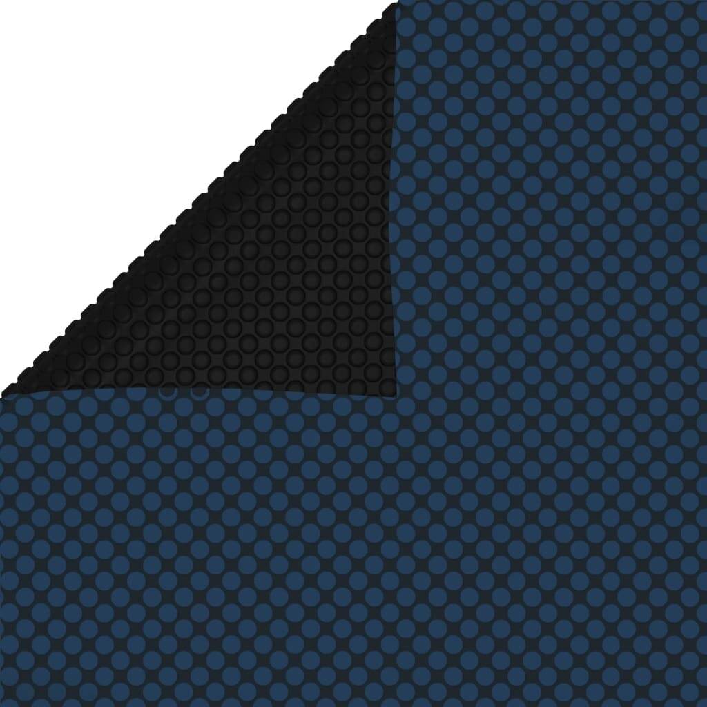 Treibende Pool-Solarplane PE 600x400 cm Schwarz und Blau-5