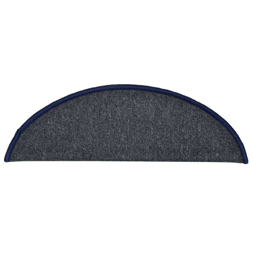 Treppenmatten 15 Stk. Dunkelgrau und Blau 56x17x3 cm-5