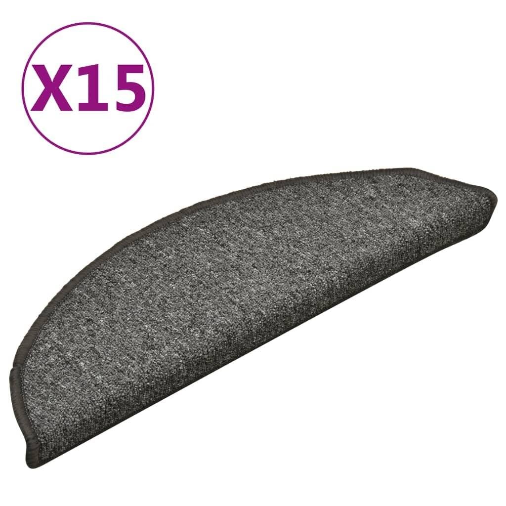 Treppenmatten 15 Stk. Dunkelgrau 56x17x3 cm-1
