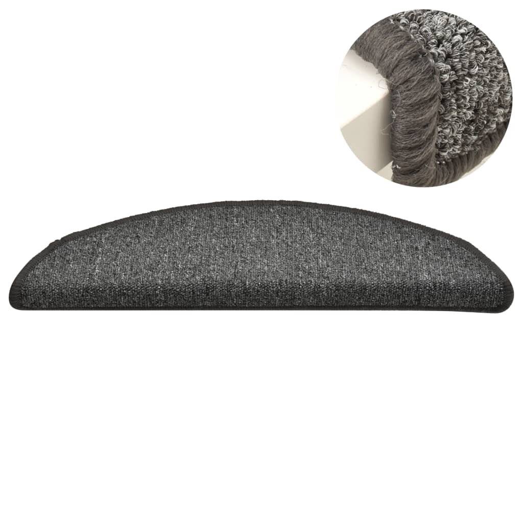 Treppenmatten 15 Stk. Dunkelgrau 56x17x3 cm-3