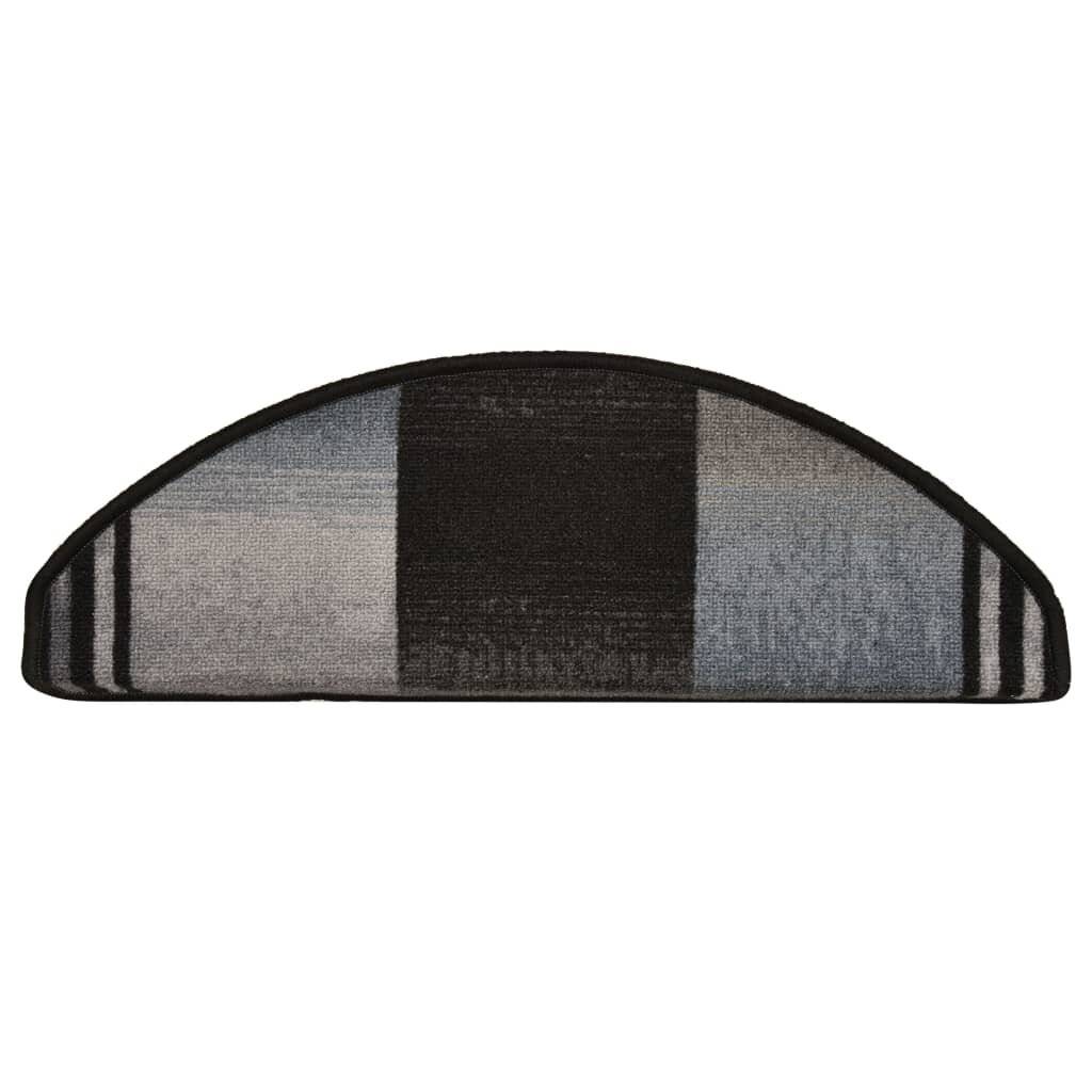 Treppenmatten Selbstklebend 15 Stk. Schwarz und Grau 65x21x4 cm-4