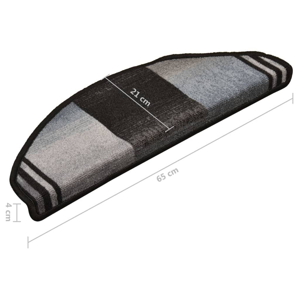 Symbolbild für Treppenmatten Selbstklebend 15 Stk. Schwarz und Grau 65x21x4 cm