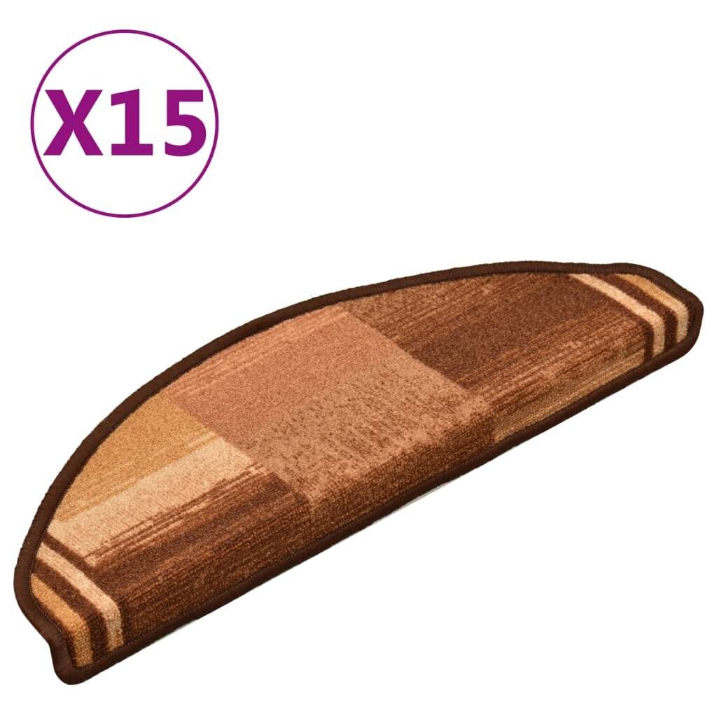Treppenmatten Selbstklebend 15 Stk. Braun 65x21x4 cm-1