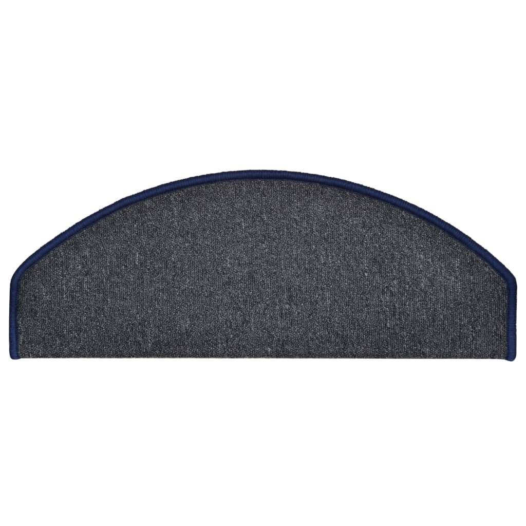 Treppenmatten 15 Stk. Dunkelgrau und Blau 65x24x4 cm-5