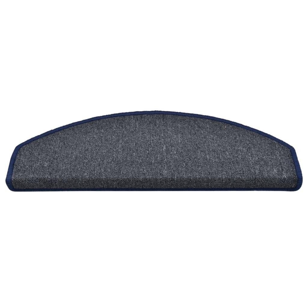 Treppenmatten 15 Stk. Dunkelgrau und Blau 65x24x4 cm-4