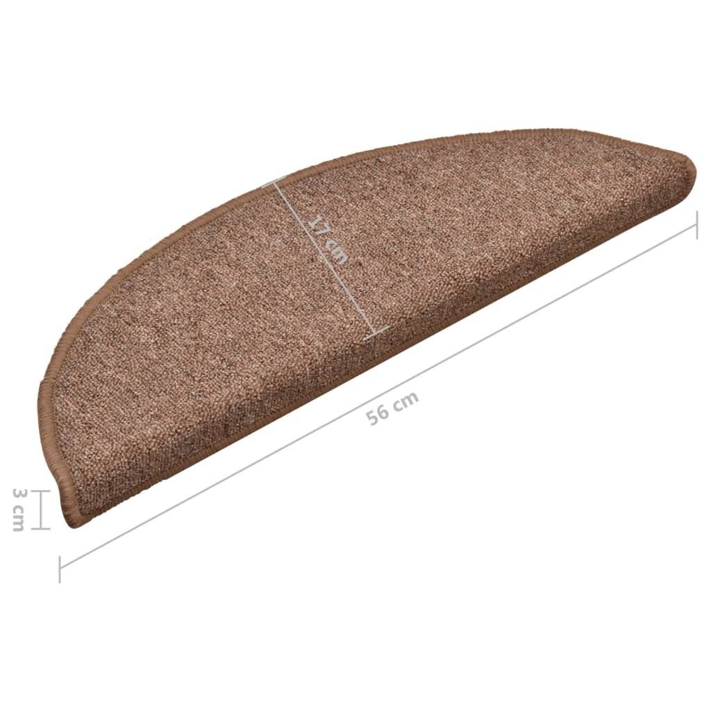 Symbolbild für Treppenmatten 15 Stk. Braun 56x17x3 cm
