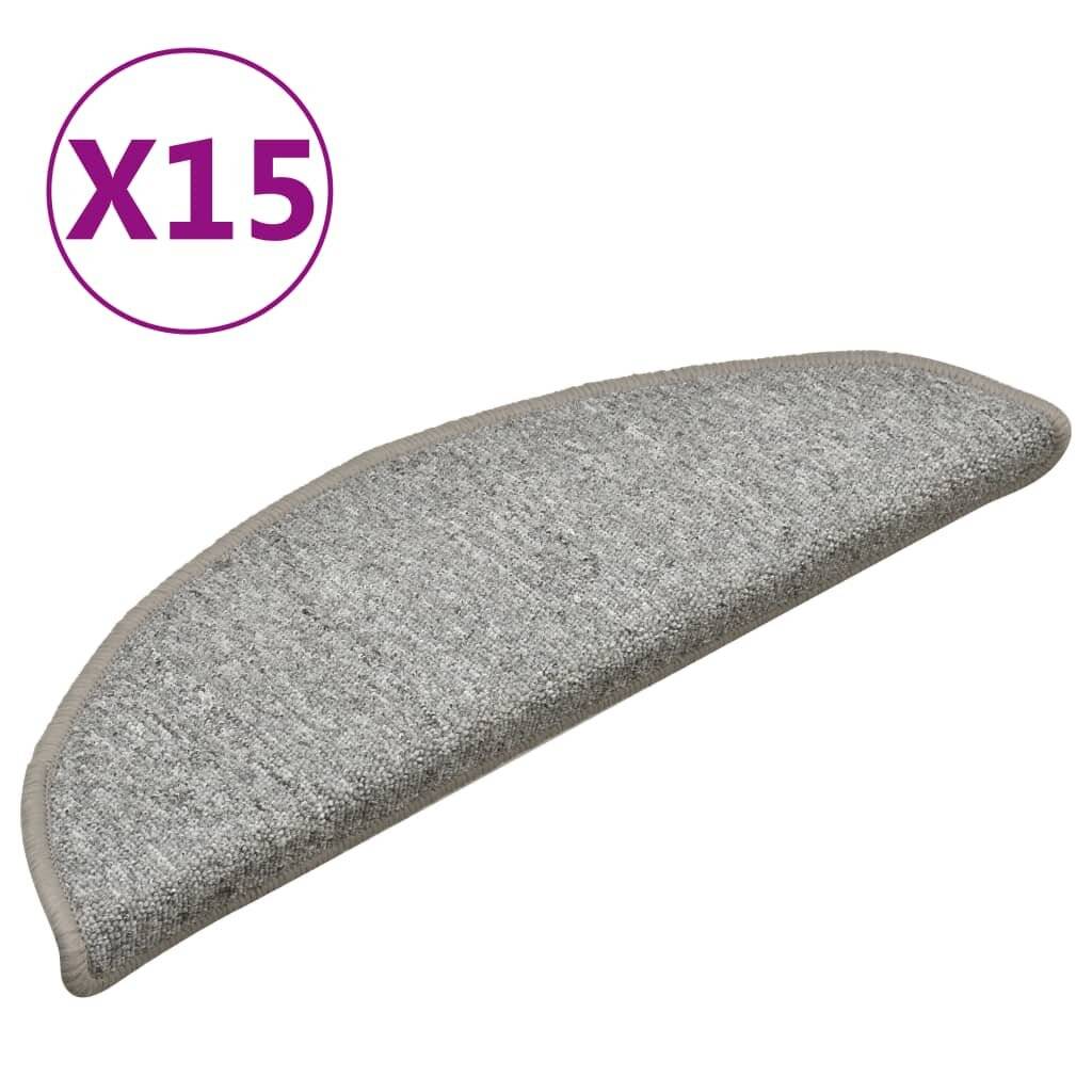 Treppenmatten 15 Stk. Hellgrau 56x17x3 cm-1