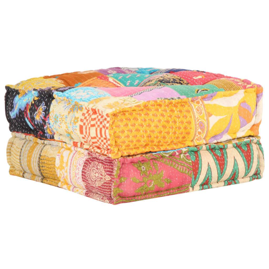 vidaXL Pouf 60x70x36 cm Patchwork Stoff-6