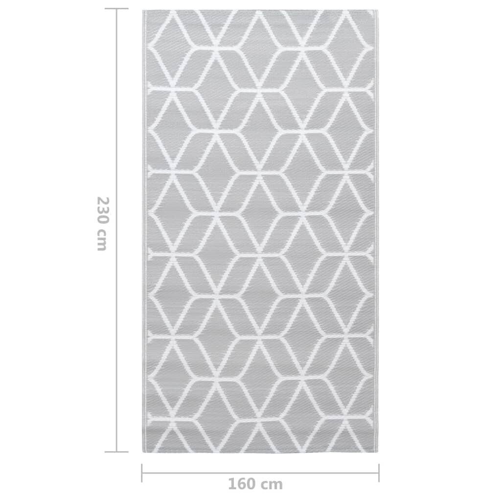 vidaXL Outdoor-Teppich ARAKIL Grau 160x230 cm PP-6