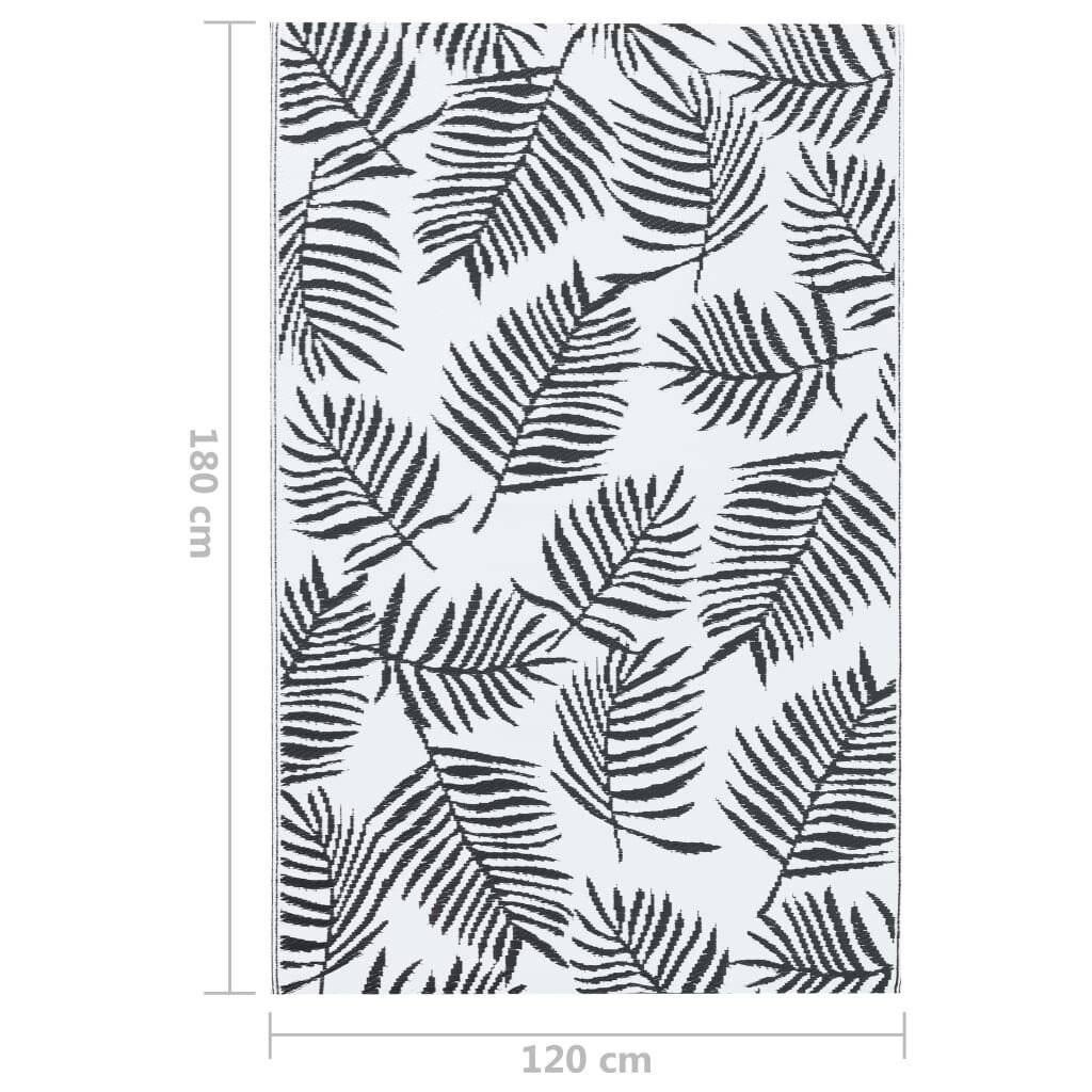 vidaXL Outdoor-Teppich ARAKIL Weiß und Schwarz 120x180 cm PP-6