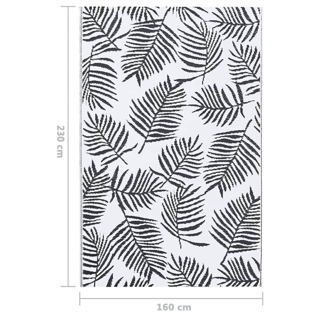 vidaXL Outdoor-Teppich ARAKIL Weiß und Schwarz 160x230 cm PP-6