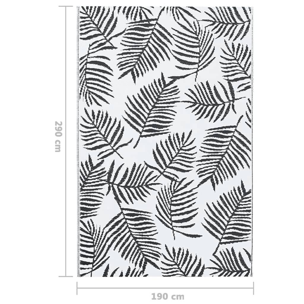 vidaXL Outdoor-Teppich ARAKIL Weiß und Schwarz 190x290 cm PP-6