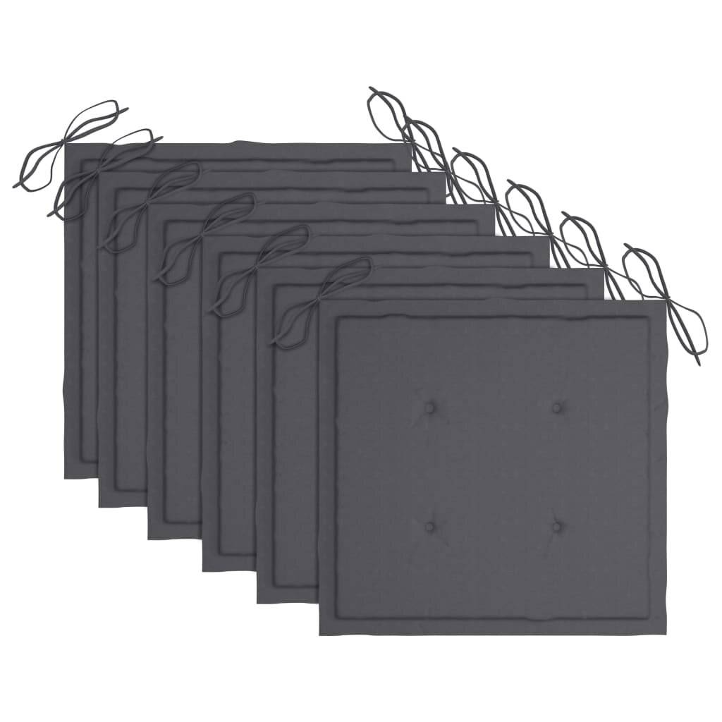 Gartenstuhl-Sitzkissen 6 Stk. Anthrazit 50x50x4 cm Stoff