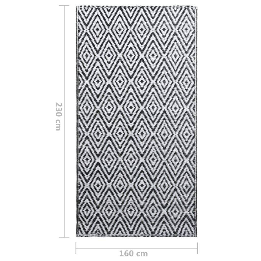 vidaXL Outdoor-Teppich ARAKIL Weiß und Schwarz 160x230 cm PP-6