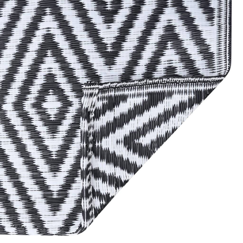 vidaXL Outdoor-Teppich ARAKIL Weiß und Schwarz 190x290 cm PP-5