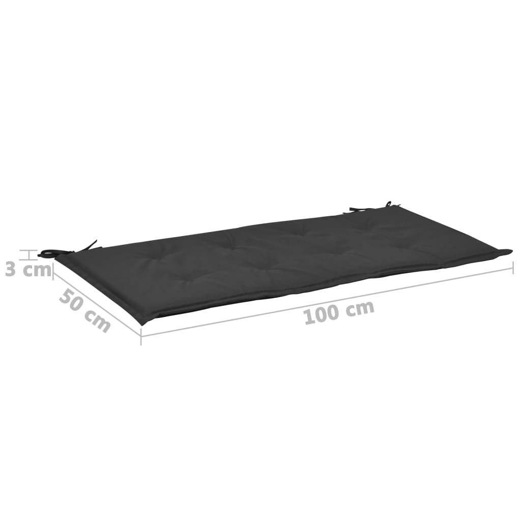vidaXL Gartenbank-Auflage Schwarz 100x50x4 cm Oxford-Gewebe-6