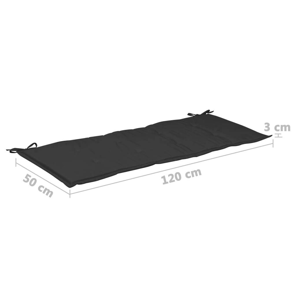 vidaXL Gartenbank-Auflage Schwarz 120x50x4 cm Oxford-Gewebe-6