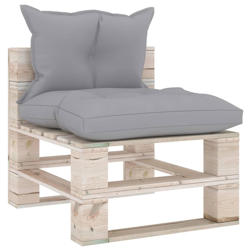 vidaXL Palettenkissen 2-tlg. Grau Stoff-5