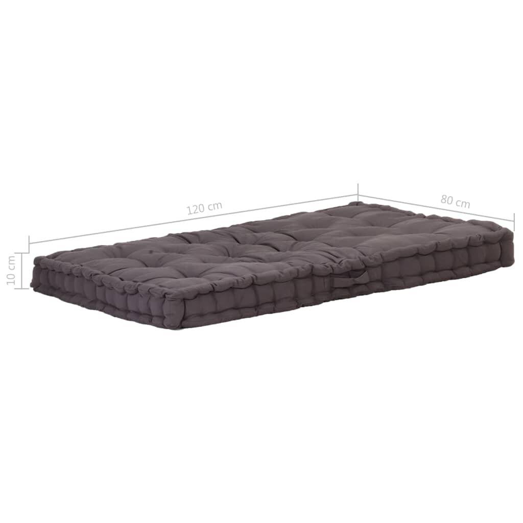 vidaXL Palettenkissen Baumwolle 120×80×10 cm Anthrazit-6