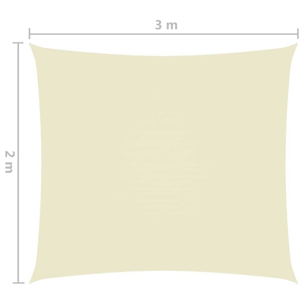 vidaXL Sonnensegel Oxford-Gewebe Rechteckig 2x3 m Creme-5