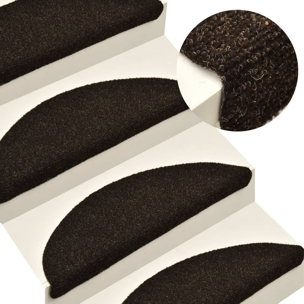 Selbstklebende Treppenmatten 15 Stk. Dunkelbraun 65x21x4cm-0